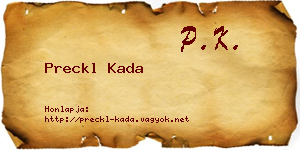 Preckl Kada névjegykártya